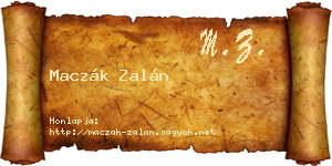 Maczák Zalán névjegykártya